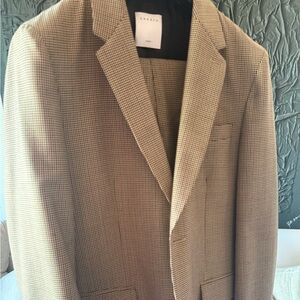Sandro Men's Checked Sport Coat Blazer in Brown and Tan